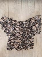 Zara animal print korte top ruffles, Kleding | Dames, Tops, Nieuw, Ophalen of Verzenden, Korte mouw, Maat 36 (S)