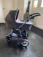 Grijze 4 wiels Teutonia Kinderwagen, Kinderen en Baby's, Gebruikt, Combiwagen, Verstelbare duwstang, Ophalen