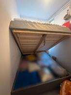 Boxspring met opbergruimte  Opbergboxspring 160x200, Ophalen of Verzenden, Zo goed als nieuw, Grijs