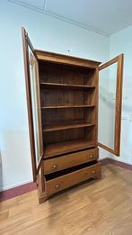 Mooie houten vitrinekast Mahonie, Huis en Inrichting, Kasten | Vitrinekasten, Ophalen, 100 tot 150 cm, Zo goed als nieuw, 150 tot 200 cm