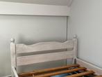 Ledikant 1-persoons, met 2 kastjes, massief hout, wit, Ophalen, 90 cm, Wit, Tweepersoons
