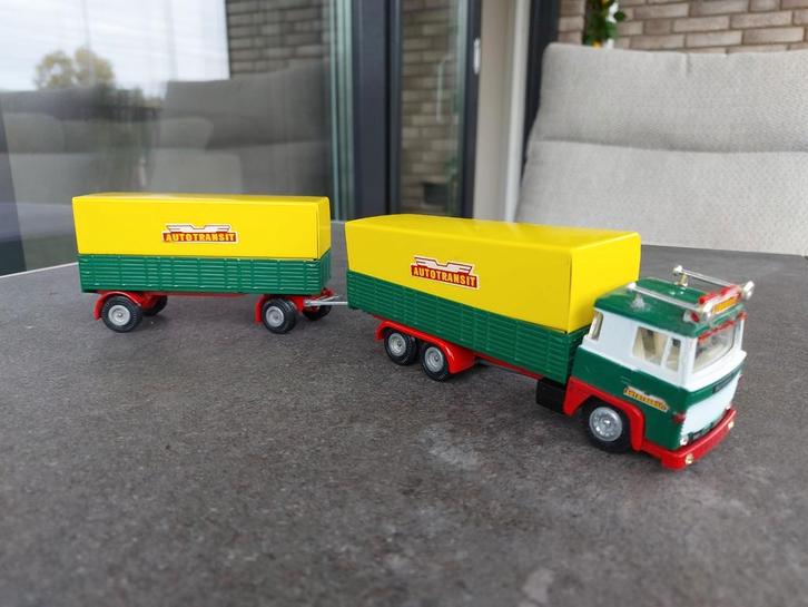 Tekno Scania 141 8v Autotransit Zweden, Hobby en Vrije tijd, Modelauto's | 1:50, Gebruikt, Bus of Vrachtwagen, Tekno, Ophalen of Verzenden