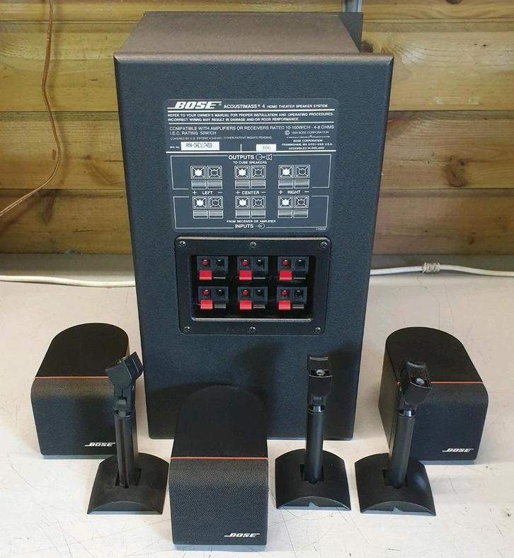 Bose acoustimass 4 subwoofer + cubes + beugels, Audio, Tv en Foto, Luidsprekers, Gebruikt, 60 tot 120 watt, Bose, Ophalen of Verzenden