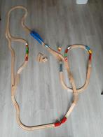 Houten Treinbaan met 16 Treinen en veel Rails, Kinderen en Baby's, Speelgoed | Overig, Ophalen of Verzenden, Gebruikt, Jongen of Meisje