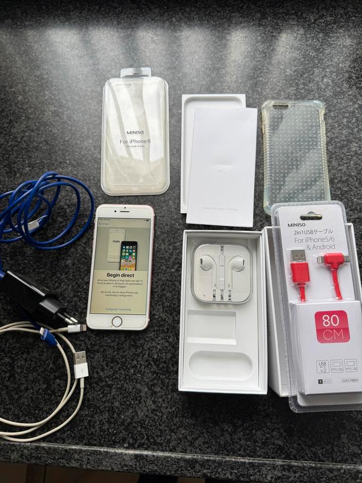 iPhone 6s 16GB Rose Gold + Veel Accessoires!, Telecommunicatie, Mobiele telefoons | Apple iPhone, Gebruikt, 16 GB, Zonder abonnement