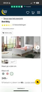 Wit bed Billy met gouden poten, 1,5 jaar oud, Ophalen, 90 cm, Eenpersoons, Wit
