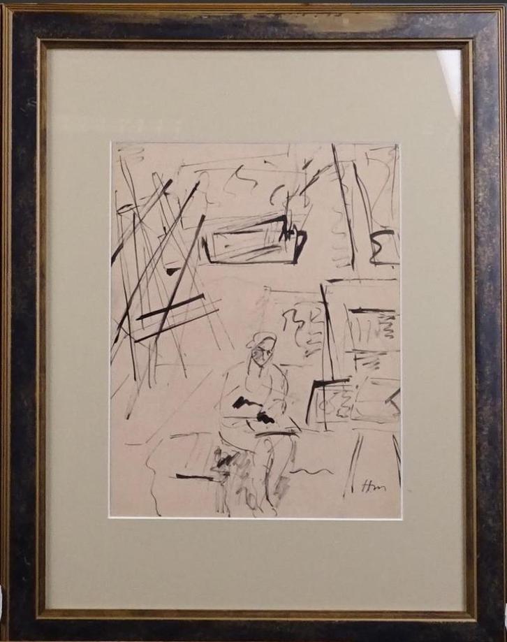 Hubert Malfait (1898–1971) Inkt op papier - gesigneerd, Antiek en Kunst, Kunst | Tekeningen en Foto's, Ophalen