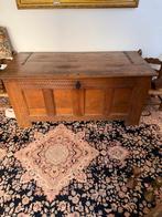 Antieke Eiken Kist 17e/18e Eeuw Handgesneden, Antiek en Kunst, Ophalen