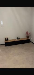 Tv-meubel 140 cm - Eikenhout & Kunststof, Ophalen, 100 tot 150 cm, Eikenhout, Zo goed als nieuw