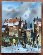 Haarlem, Holland, stad,, kerk, winter, Leickert, schilderij, Ophalen of Verzenden