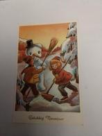 GELUKKIG NIEUWJAAR. SPELENDE KINDEREN IN SNEEUW, Verzamelen, Ansichtkaarten | Themakaarten, Ophalen of Verzenden, Kinderen
