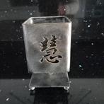 Metalen bewerkte theelicht houder nu, Ophalen of Verzenden, Zo goed als nieuw, Metaal, Kandelaar