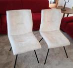 2 crèmewit stoffen stoelen, Twee, Wit, Ophalen of Verzenden, Zo goed als nieuw