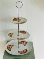 Grote etagere porselein - 3 lagen Fruit decor, banaan pruim, Ophalen, Zo goed als nieuw