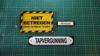 3x Metalen labels, plaatjes / borden over bier, Ophalen of Verzenden, Gebruikt, Reclamebord, Plaat of Schild, Overige merken