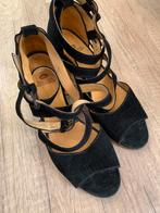 Fred de la Bretoniere zwart suède sandalen mt 40, Fred de la Bretoniere, Zwart, Zo goed als nieuw, Sandalen of Muiltjes
