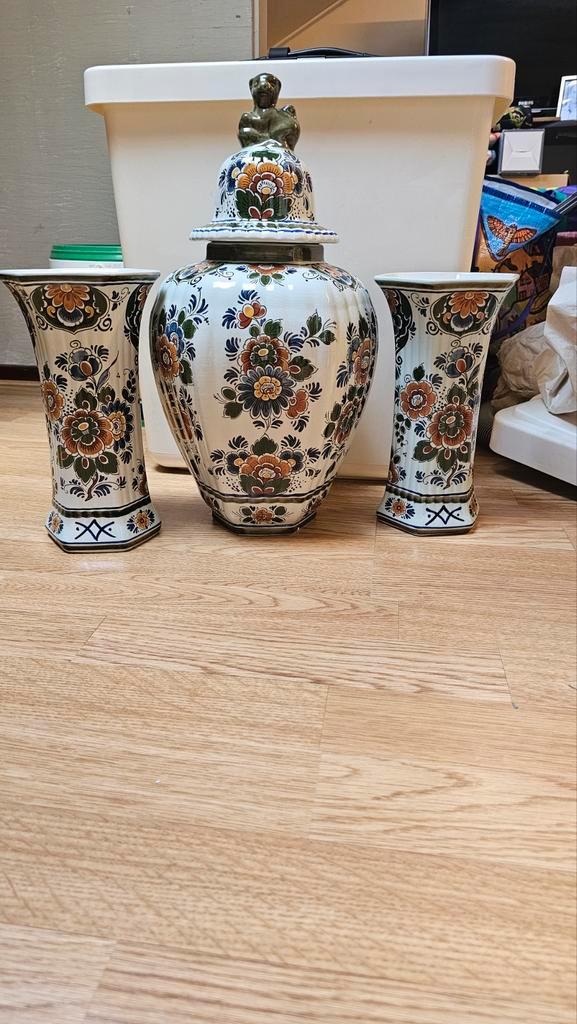 Delfts Blauw Kaststel - Prachtig Handwerk, Antiek en Kunst, Antiek | Vazen, Ophalen