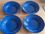 Ikea 4 diepe blauwe borden 24 cm, Huis en Inrichting, Keuken | Servies, Keramiek, Ophalen of Verzenden, Zo goed als nieuw, Bord(en)