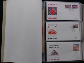 FDC Suriname  E156 t/m E224b, Davo album onbeschreven beschikbaar voor biedingen