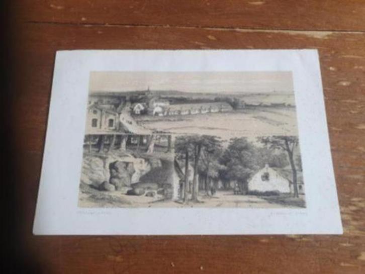 Laren Trompenburg Larenerweg Hilversum Schipperus 1884, Antiek en Kunst, Kunst | Etsen en Gravures, Ophalen