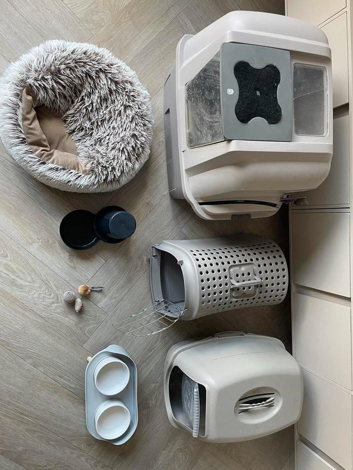 Kattenbak, reismand katten spullen, Dieren en Toebehoren, Katten-accessoires, Zo goed als nieuw, Ophalen