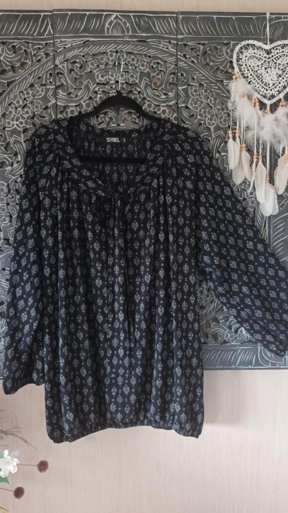 Sybel Tuniek Maat 54/56 (valt als 54/56), Kleding | Dames, Blouses en Tunieken, Zo goed als nieuw, Maat 46/48 (XL) of groter, Zwart