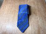 Vintage blauwe stropdas, riemen en gespen. 100% zijde, Kleding | Heren, Ophalen of Verzenden, Zo goed als nieuw, Blauw