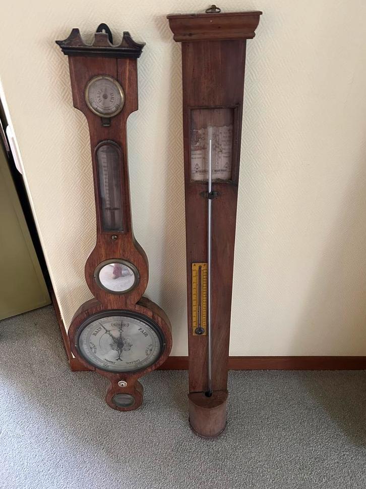 Twee antieke kwik barometers., Audio, Tv en Foto, Weerstations en Barometers, Zo goed als nieuw, Ophalen of Verzenden