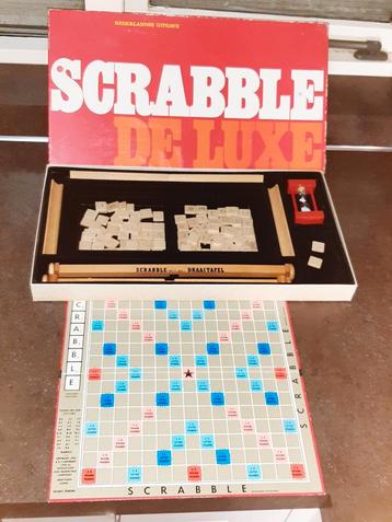 Vintage scrabble deluxe + draaitafel en zandloper /  de luxe beschikbaar voor biedingen