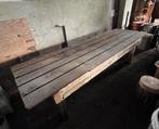 Heel oude industriële boeren werkbank van spoorplanken, Ophalen of Verzenden, Gebruikt