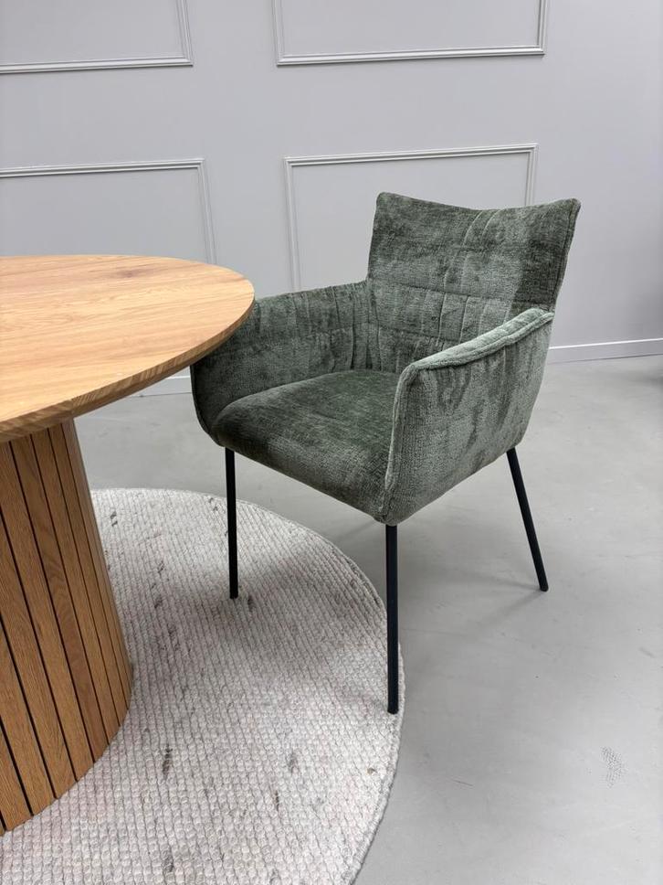 6x Kick eetkamerstoel Goos groen, Huis en Inrichting, Stoelen, Nieuw, Vijf, Zes of meer stoelen, Stof, Overige kleuren, Ophalen of Verzenden