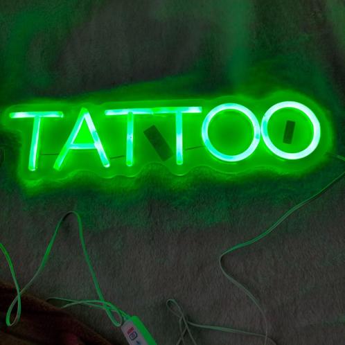 neon verlichting led 'Tattoo' groen, kleurintensiteit, Verzamelen, Merken en Reclamevoorwerpen, Nieuw, Lichtbak of (neon) lamp