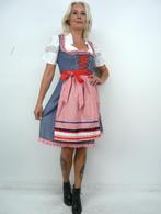 *Abfab Vintage Katoenen Dirndl Jurk met Schort M*, Maat 38/40 (M), Blauw, Ophalen of Verzenden, Zo goed als nieuw