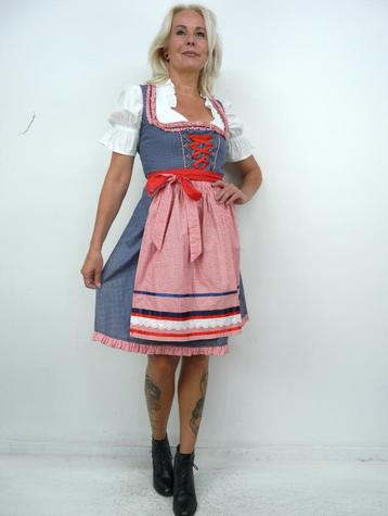 *Abfab Vintage Katoenen Dirndl Jurk met Schort M* beschikbaar voor biedingen