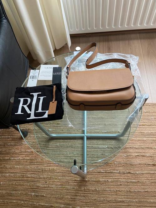 Lauren Ralph Lauren leren tas, Sieraden, Tassen en Uiterlijk, Tassen | Damestassen, Zo goed als nieuw, Handtas, Beige, Ophalen of Verzenden
