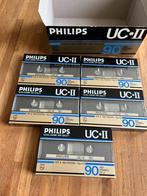 5 nieuwe Philips UC*2 cassettebandjes in doosje . 90 min., Cd's en Dvd's, 2 t/m 25 bandjes, Overige genres, Met bewaardoos, rek of koffer