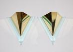 Art Deco Wandlampen - Set van 2, Huis en Inrichting, Ophalen of Verzenden, Gebruikt, Glas