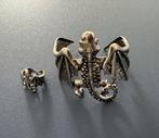Nieuw sieradenset draak armband + ring draken gothic, Sieraden, Tassen en Uiterlijk, Armbanden, Ophalen of Verzenden, Nieuw, Zilver