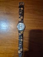 Vintage Swatch horloge met bloemenband, Sieraden, Tassen en Uiterlijk, Ophalen, Kunststof, Gebruikt, Polshorloge