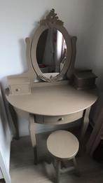 Kaptafel met spiegel en krukje, Huis en Inrichting, Tafels | Kaptafels, Ophalen, Gebruikt, Barok, 100 tot 150 cm