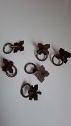 6 metalen kastknoppen ladeknoppen, Ophalen of Verzenden, Gebruikt