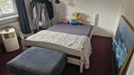 Eiken bed wit, 140x200, incl. lattenbodem & matras, Huis en Inrichting, Slaapkamer | Bedden, Ophalen, Gebruikt, Eenvoudig, Wit