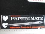 grote ruit sticker Paper Mate papermate dealer balpennen, Verzenden, Zo goed als nieuw, Merk