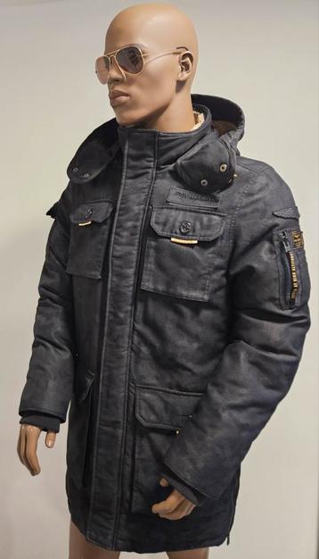 PME Legend "Camou Pilot" zwarte winterjas / Parka  (XXL)  beschikbaar voor biedingen