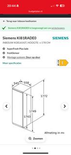 Inbouw Koelkast siemens netjes, Ophalen of Verzenden, Gebruikt