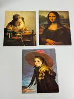 3x Vintage Kunst print art schilderij Mona Lisa Henriette, Ophalen of Verzenden, Zo goed als nieuw, Overige onderwerpen