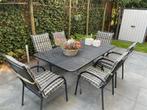 Tuinset: Tafel, 6 Stoelen & 2 Krukken, Tuin en Terras, Ophalen, Gebruikt, Rechthoekig, Metaal