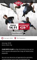 2 Claw Boys Claw tickets 14-11 Ulft, Tickets en Kaartjes, Twee personen, November