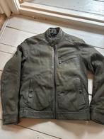 Donker groene leren bikerjack Vanguard, medium, Kleding | Heren, Jassen | Winter, Ophalen of Verzenden, Zo goed als nieuw, Maat 48/50 (M)