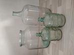 Vazen, groen glas, 50cm ,gistfles, 40cm  vaas en 28 cm, Huis en Inrichting, Ophalen, Minder dan 50 cm, Groen, Glas